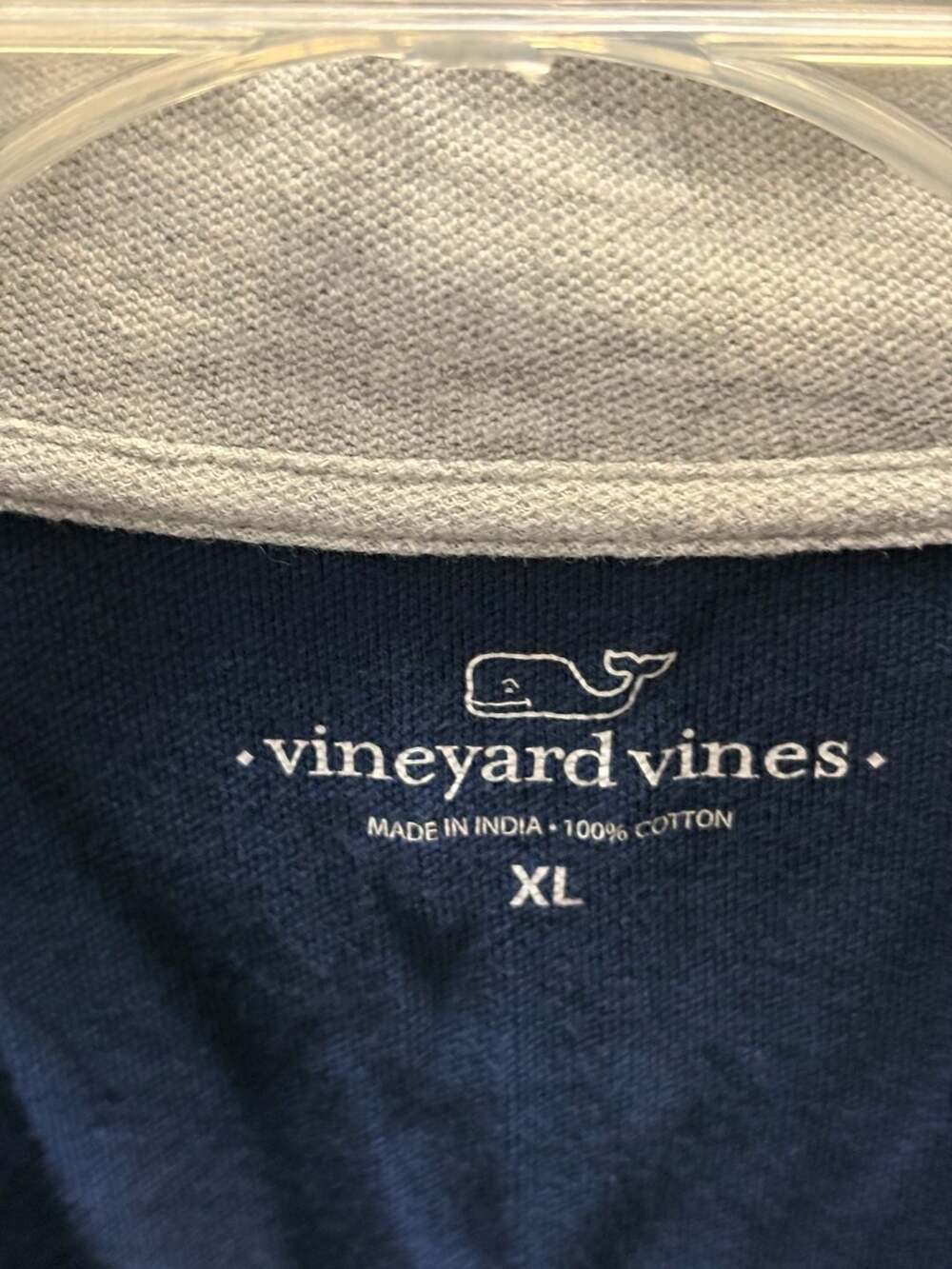 Vineyard Vines Quarter Zip Pullover Size XL Blue Cotton Sweatshirt
